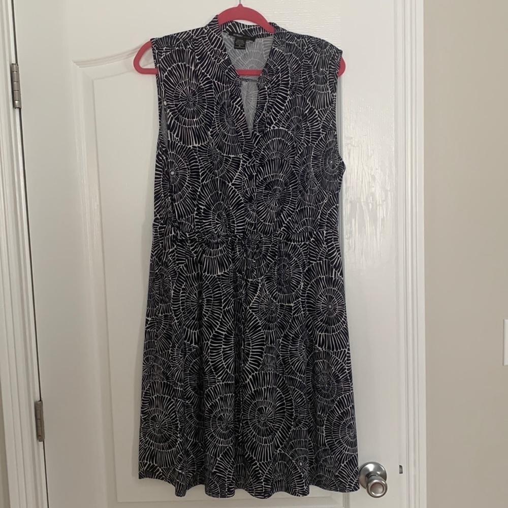Navy and white dress